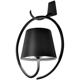 ZAFFERANO POLDINA WALL LAMP WITH HOOK 125x265x200 MATT DARK GRAY 2.2W LED 185/203 lm. — Image №1