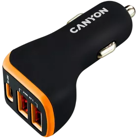 Автомобильный адаптер CANYON C-08 3*USB/USB-C, 18 Вт — Изображение №1