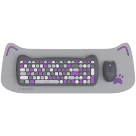 CANYON HSET-W6 Keyboard, Wireless, Violet — Image №1