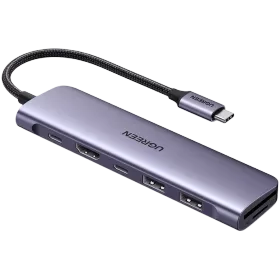 Docking Station UGREEN USB-C To HDMI+2*USB 3.0 A+ USB-C+SD/TF+PD Մոխրագույն — image №1