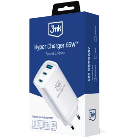 Power Adapter 3MK 3*USB/USB-C USB Type-A, 2*USB Type C, 65 W — Image №1