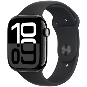 Apple Watch Series 10 GPS, 42mm, Jet Black, Спортивний ремінець чорного кольору, M/L — Зображення №1