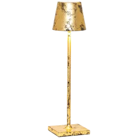 ZAFFERANO POLDINA PRO MICRO TABLE LAMP 70x275mm. CRACKLE GOLDEN LEAF-1.8W-DYNAMIC WHITE — Image №1