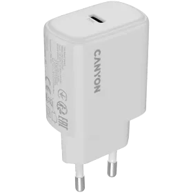 CANYON OnCharge 200 Power Adapter USB-C, 20 W, White — Image №1