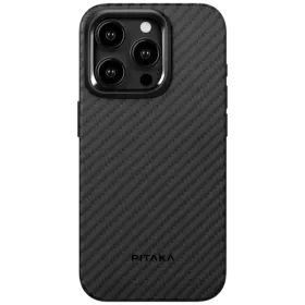 Case PITAKA MagEZ with MagSafe Black/Grey Twill for iPhone 15 Pro — Image №1