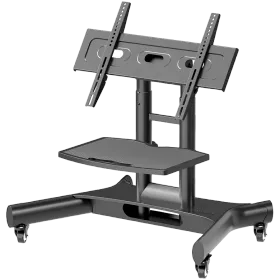 ONKRON Tilting Mobile TV Stand TV Cart for 32"-70" up to 45 kg Interactive Screens, Black VESA: 100x100 - 600x400 — Image №1