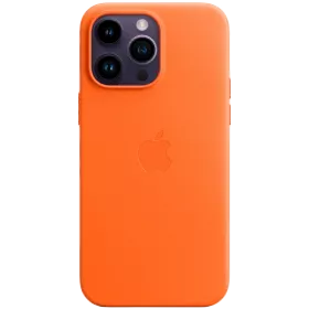 Чехол APPLE Leather Case с MagSafe Оранжевый для iPhone 14 Pro Max — Изображение №1