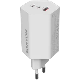 Адаптер питания CANYON Hexagon 65 3*USB/USB-C 2*USB Тип C, USB Тип A, 65 Вт — Изображение №1