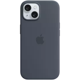 APPLE силиконовый чехол с MagSafe Storm Blue для iPhone 15 — Изображение №1