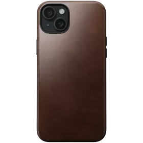 NOMAD Case Modern Leather with MagSafe, Brown for iPhone 15 Plus — Image №1