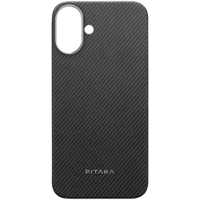 Чехол PITAKA Ultra-Slim  Чёрный/Серый для iPhone 16 — Изображение №1