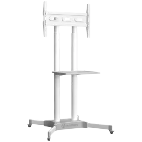 ONKRON Mobile TV Stand Rolling TV Cart w/ 1 Shelf  for 32"-65" up to 50 kg, White VESA: 100x100 - 600x400 — Image №1