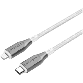 Кабель-переходник с USB-C на Lightning CYGNETT, 1 м, Белый — Изображение №1