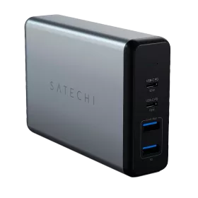 SATECHI Power Adapter 4*USB/USB-C, 108 W, Space Gray 2*USB 2.0 (type A), 2*USB Type C — Image №1