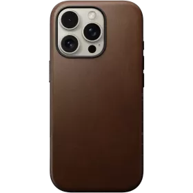 NOMAD Θήκη Modern Leather με MagSafe, Καφέ for iPhone 16 Pro — Εικών №1
