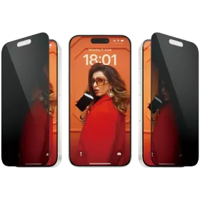 Защитное стекло PanzerGlass Privacy iPhone 15 Pro — Изображение №1