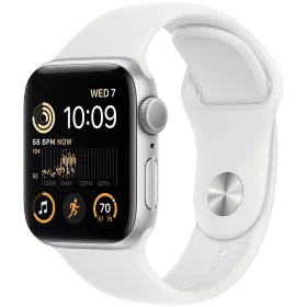 Apple Watch SE GPS Gen.2  Спортивный ремешок белого цвета, 40мм, Серебристый — Изображение №1
