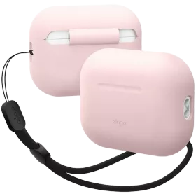 Чехол ELAGO Silicone Basic Case with Nylon Lanyard для Airpods Pro 2nd Gen, Light Pink — Изображение №1