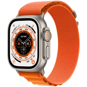 Apple Watch Ultra GPS + Cellular, 49mm, Natural, Orange Alpine Loop, Medium — Изображение №1