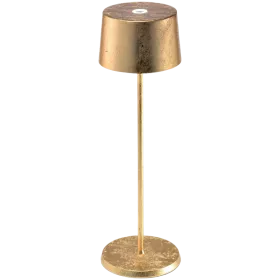 ZAFFERANO OLIVIA PRO TABLE LAMP 110x350mm. PAINTED GOLDEN LEAF 2.2W LED 150lm. — Image №1