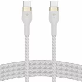 Кабель Belkin BRAIDED SILICONE USB-C - USB-C 1 м White (CAB011bt1MWH) — Изображение №1