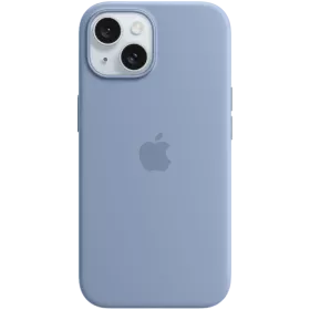 APPLE силиконовый чехол с MagSafe Winter Blue для iPhone 15 — Изображение №1