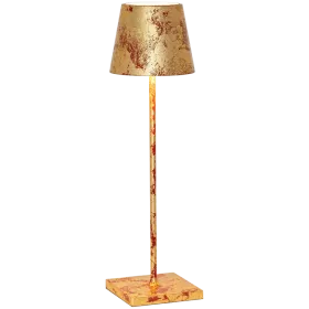 Настольная лампа ZAFFERANO POLDINA PRO 111x380 мм, Rosso Crackle Golden Leaf — Изображение №1