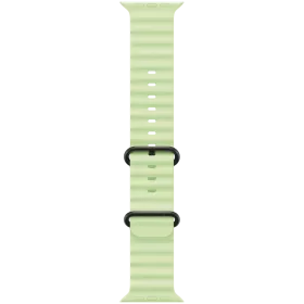 Apple 49mm Ocean Band - Black Titanium Finish Band Ocean Band Neon Green for Apple Watch 44/45/46/49 mm — Image №1
