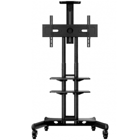 ONKRON Mobile TV Stand Rolling Cart 3 Shelves  for 40""-70"" TVs up to 60,5 kg, Black VESA: 100x100 - 600x400 — Image №1
