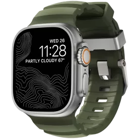 Ремінець NOMAD Rocky Point Band Natural Titanium Hardware Forest за Apple Watch 46/49 mm — Зображення №1