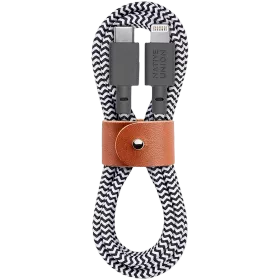 NATIVE UNION Кабель-переходник с USB-C на Lightning BELT 2 TYPE C, Зебра, 1.2м — image №1
