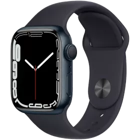 Apple Watch Series 7 GPS, 41мм, Тёмная ночь, Спортивный ремешок цвета «тёмная ночь» — image №1