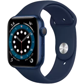 Восстановленные Apple Watch Series 6 GPS, 44мм, Синий, Спортивный ремешок цвета «тёмный ультрамарин», Grade C — Изображение №1