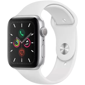 Refurbished Apple Apple Watch Series 5 GPS, 44χιλ., Ασημί, Λευκή αθλητική ζώνη, Grade B — Εικών №1