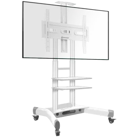 ONKRON Mobile TV Stand Rolling Cart 3 Shelves  for 40""-70"" TVs up to 60,5 kg, White VESA: 100x100 - 600x400 — Image №1