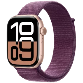 Apple Watch Series 10 GPS, 46mm, Rose Gold, Plum Sport Loop — Image №1
