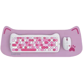 CANYON HSET-W6 Keyboard, Wireless, Pink — Image №1