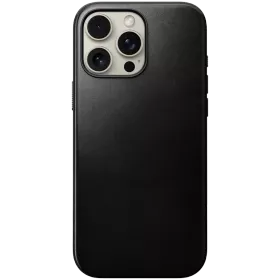 Чехол NOMAD Modern Leather с MagSafe Чёрный для iPhone 16 Pro Max — Изображение №1
