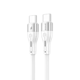 Кабель PROOVE Soft Silicone Type-C to Type-C 60W (1m) белый — Изображение №1