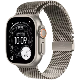 Apple Watch Ultra 3, 49mm, Natural, Natural Titanium Milanese Loop, Medium — Image №1