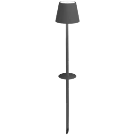 ZAFFERANO POLDINA FLOOR LAMP WITH PEG 111x600mm. MATT DARK GRAY 2.2W LED 185/203 lm. — Image №1