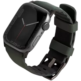 Band UNIQ Linus Airosoft silicone strap for Apple Watch 45/44/42 mm Linus Airosoft Green for Apple Watch 42/44/45 mm — Image №1