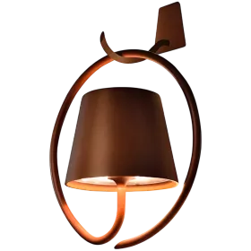 ZAFFERANO POLDINA WALL LAMP WITH HOOK 125x265x200 MATT RUST 2.2W LED 185/203 lm. — Image №1