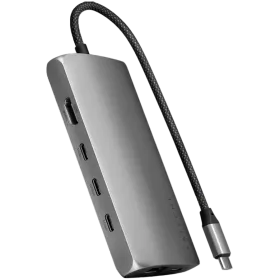 SATECHI  Многопортовый адаптер USB-C Multiport Adapter 8K with Ethernet V3 Space Gray — Изображение №1