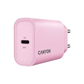 CANYON OnCharge 30CL Адаптер питания 1*USB-C, 30 Вт, Розовый — Изображение №1