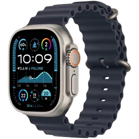 Apple Watch Ultra 2 2024  Темно-синий ремешок Ocean, 49мм, Natural Titanium — Изображение №1
