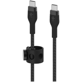 Кабель Belkin USB-C to USB-C 2.0 Braided Silicone 1 м Black (CAB011BT1MBK) — Изображение №1