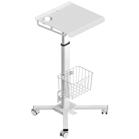ONKRON Height Adjustable Laptop Desk Utility Medical Cart with Wheels up to 30 kg, White — Image №1