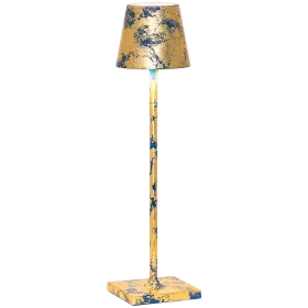 ZAFFERANO POLDINA PRO MICRO TABLE LAMP 70x275mm. CRACKLE GOLDEN LEAF-1.8W-DYNAMIC WHITE — Image №1