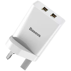 BASEUS Power Adapter 2*USB Type A, White — Image №1